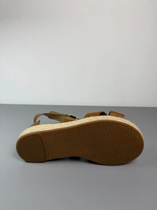 Michael Kors Lynn Espadrille Woven Platform Wide Strap Sandals Size Brown 8M - Picture 12 of 13